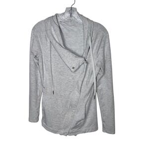 Lululemon‎ Coast Easy Wrap Athleisure Asymmetrical Zip Hoodie Light Gray Size 6